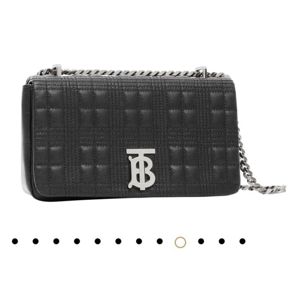 NWT BURBERRY Small Lola Quilted Leather CL Bag Black Silvertone - Picture 7 of 12